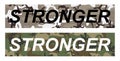 Stronger - fashion slogan on military pattern background